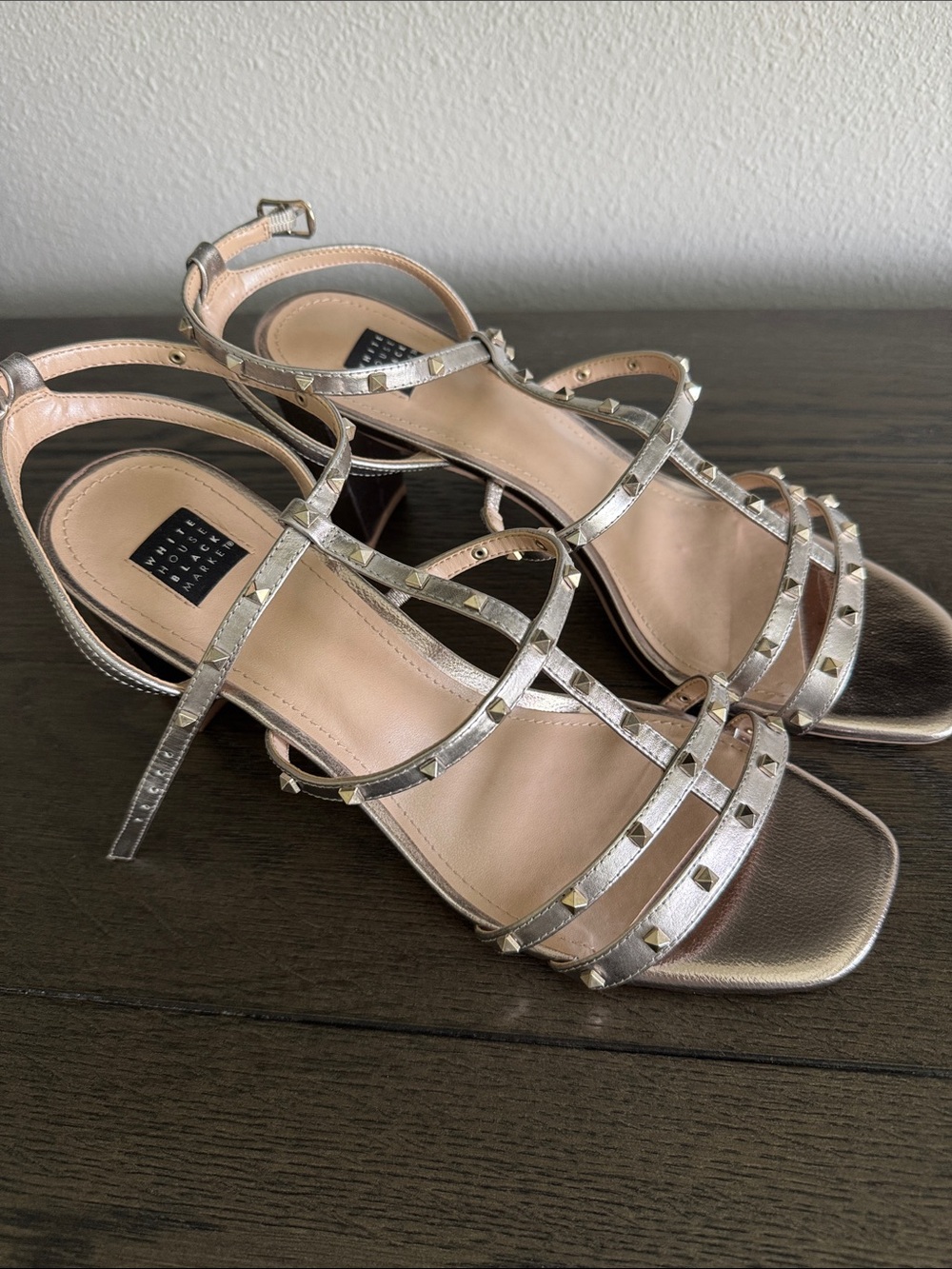 Women's Metallic Studded Strappy Sandals - Silver
